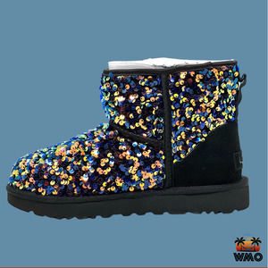 UGG CLASSIC MINI STELLAR SEQUIN BLACK